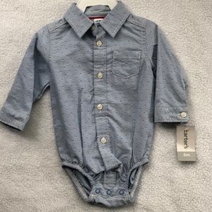 Blue Carter’s Button Down Long Sleeve Onesie